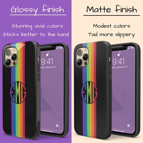 LGBTQ Custom Rainbow Monogram Pride iPhone Case
